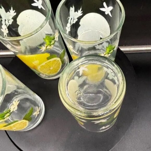 Vintage 1960's Imperial Glass Lemonade Juice Citrus Glasses Set of 4 - Picture 8 of 8